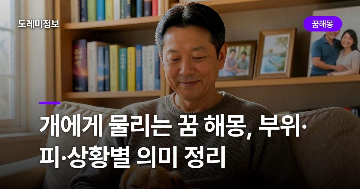 개에게 물리는 꿈 해몽, 부위·피·상황별 의미 정리