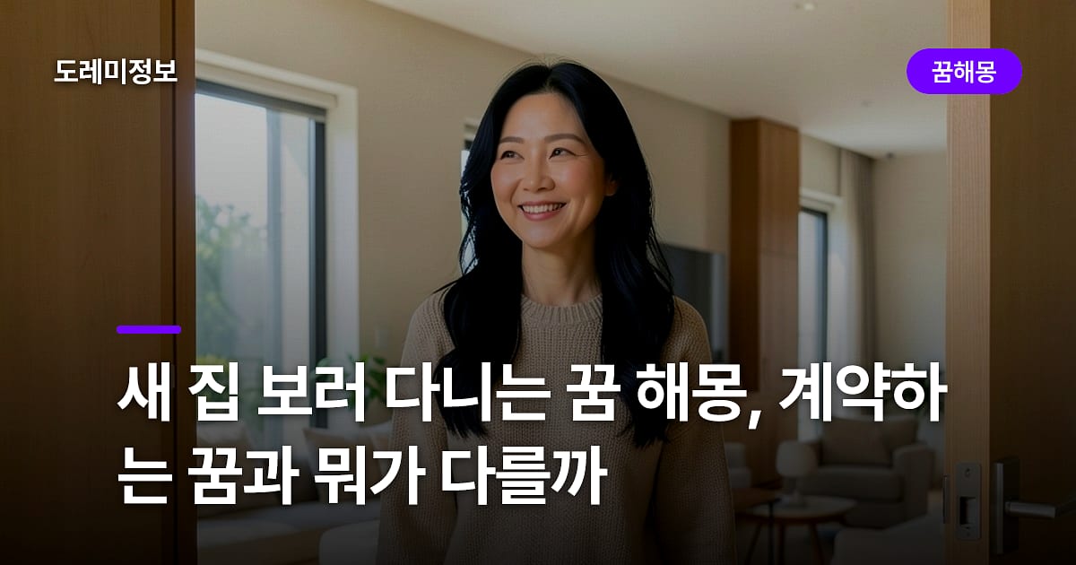 새 집 보러 다니는 꿈 해몽, 계약하는 꿈과 뭐가 다를까