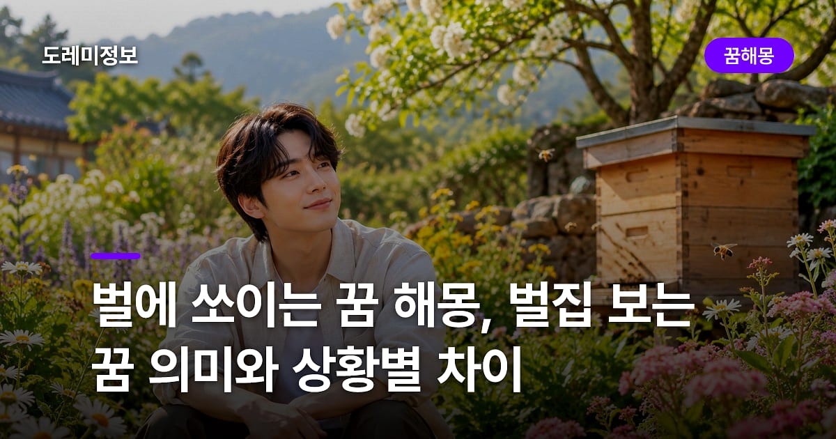 벌에 쏘이는 꿈 해몽, 벌집 보는 꿈 의미와 상황별 차이